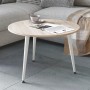 Журнальний круглий стіл OPTIMA 1 ніжки конусні Ferrum-decor 450x670x670 Білий метал ДСП Дуб Сонома 16 мм (FRD-107469)