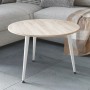 Журнальний круглий стіл OPTIMA 1 ніжки конусні Ferrum-decor 450x670x670 Білий метал ДСП Дуб Сонома 16 мм (FRD-107469)
