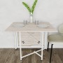 Обідній стіл трансформер книжка Оріон Pro Ferrum-decor 75x152x90 Білий метал ДСП Дуб Сан-Марино 16 мм (FRD-107409)
