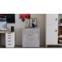 Кровать трансформер комод ASCET 3 Ferrum-decor 920x2000x700 Черный металл ДСП Бетон 16 мм (FRD-107339)