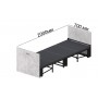 Кровать трансформер ASCET 1 Ferrum-decor 650x2000x700 Черный металл ДСП Бетон 16 мм (FRD-107329)