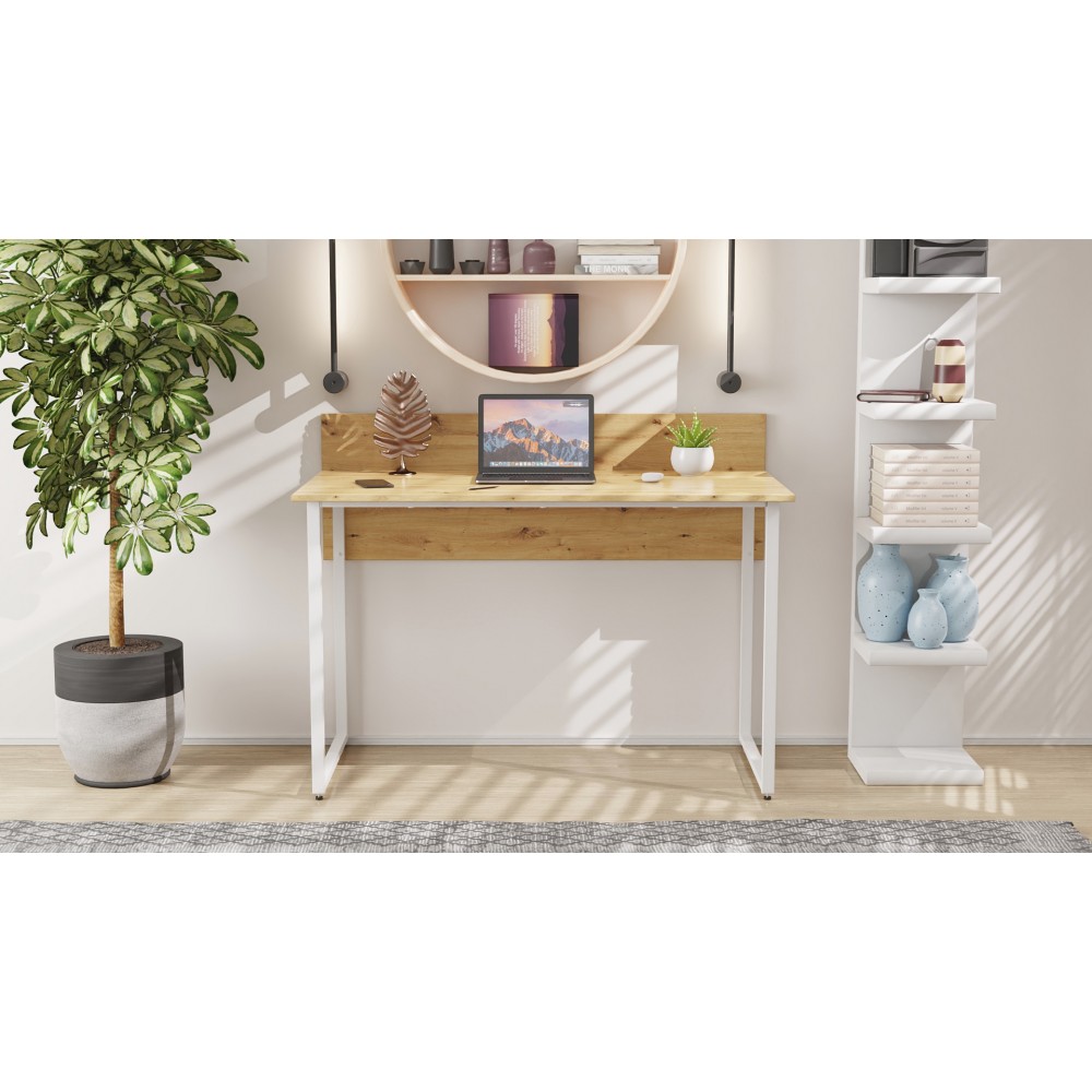 Компьютерный стол Ferrum-decor Скай 75x100x70 белый ДСП Дуб Артизан 32мм (FRD-106969)
