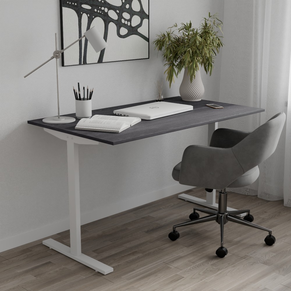 Стол письменный Space Ferrum-decor 750x1000x600 Белый металл ДСП Каштан Арвадонна 16 мм (FRD-107849)