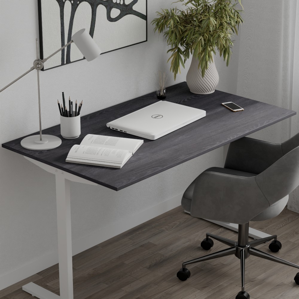 Стол письменный Space Ferrum-decor 750x1000x600 Белый металл ДСП Каштан Арвадонна 16 мм (FRD-107849)
