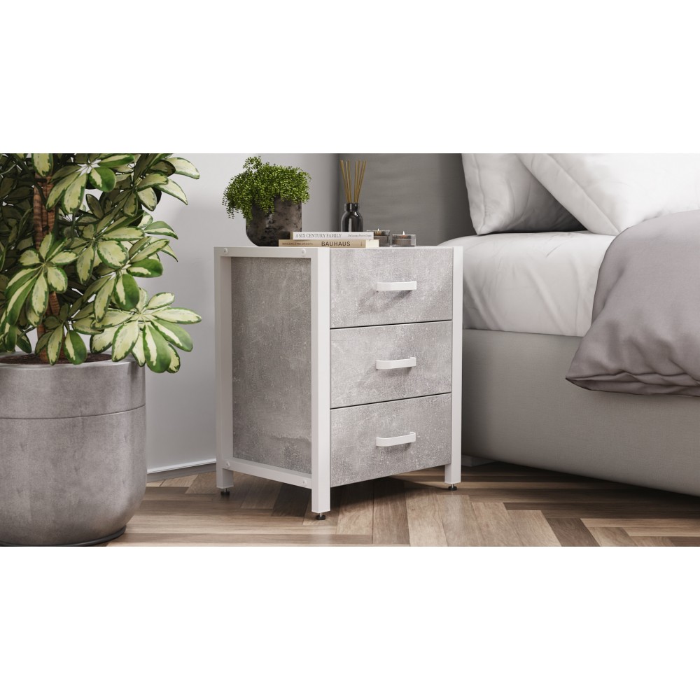 Тумба універсальна Ferrum-decor Вів'єн 3 50x41x40 білий ДСП Бетон 16 мм (FRD-106929)