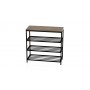 Полка для обуви Слайм 3 Ferrum-decor 635x630x260 Черный металл ДСП Дуб Сан-Марино 16 мм (FRD-106837)