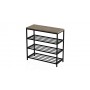 Полка для обуви Слайм 3 Ferrum-decor 635x630x260 Черный металл ДСП Дуб Сан-Марино 16 мм (FRD-106837)
