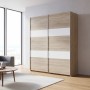 Шкаф купе Doros L-Caiser Дуб сонома вставки Белый 2 ДСП 180х60х213 (DRS-011547)