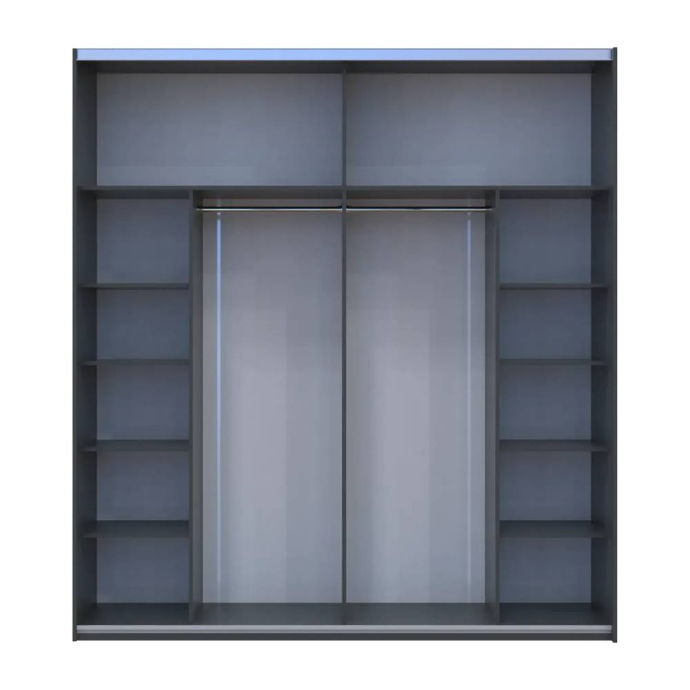 Шкаф купе Doros G-Caiser Антрацит / Антрацит вставка Дуб Эвок 2 ДСП / 5 частей 220х60х240 (42005420) (DRS-012253)