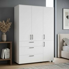 Шафа для одягу Doros Торн Білий 3 ДСП/3Ш (штанга) 135х51.6х200 (DRS-012057)