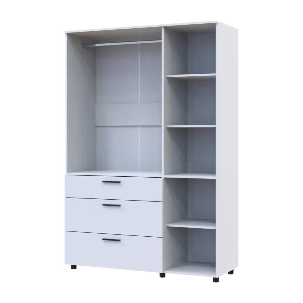 Шкаф для одежды Doros Торн Белый 3 ДСП/3Ш (штанга) 135х51.6х200 (DRS-012057)