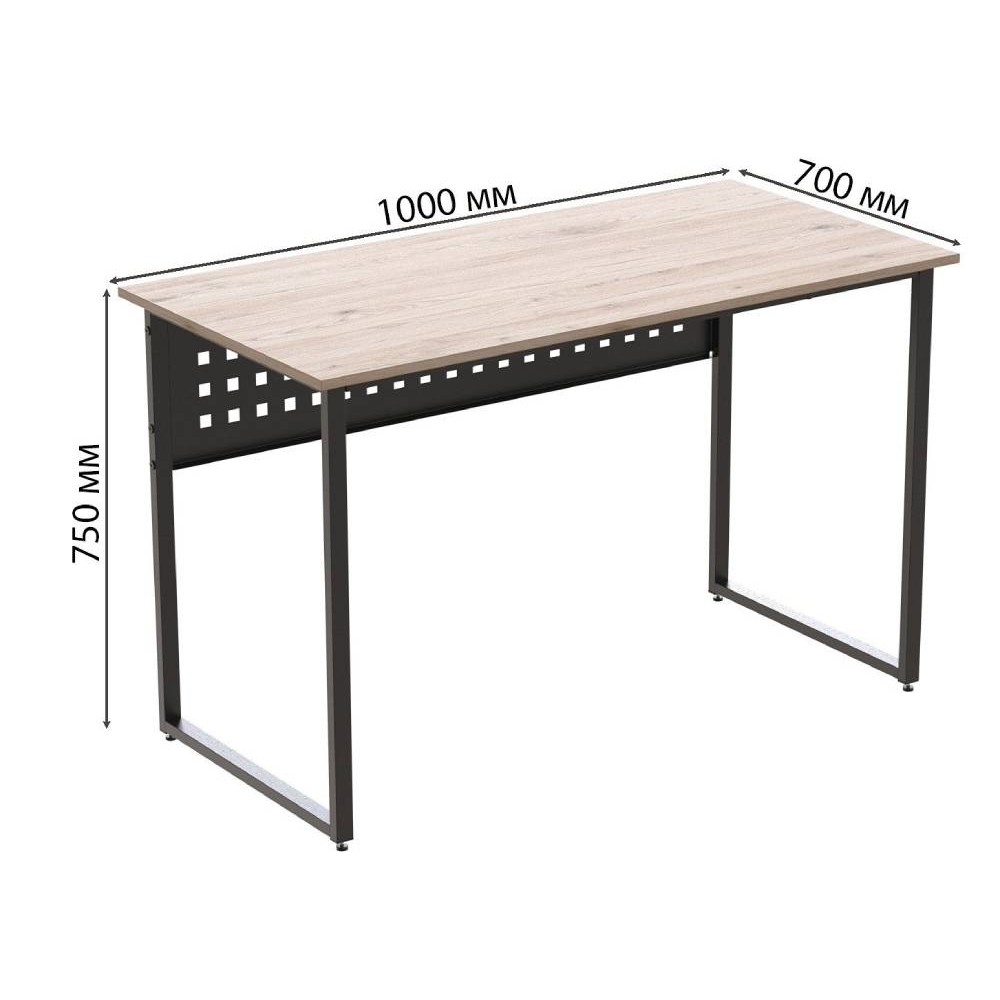 Стол письменный Майк Ferrum-decor 75x100x70 Серый металл ДСП Кашемир 32 мм (FRD-108320)