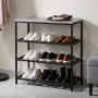 Полка для обуви Слайм 3 Ferrum-decor 635x630x260 Черный металл ДСП Бетон 16 мм (FRD-106838)