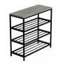 Полка для обуви Слайм 3 Ferrum-decor 635x630x260 Черный металл ДСП Бетон 16 мм (FRD-106838)