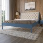 Двоспальне дерев'яне ліжко Mebigrand Рим-Н Сіро-синій (S7010R90B)/Аляска 23 (Бежевий) 180х200 см (MBG-25347)