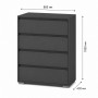 Комод на 4 ящика LION АРТ-2 80х43х105 см Самоа дымчатый (LION-045390)