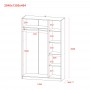 Шкаф для одежды Doros Промо Антрацит 3 ДСП 135х48х204 (44900524) (DRS-012157)