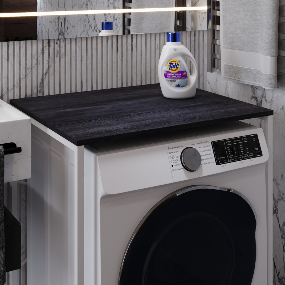 Стеллаж полка Бафрум 401 Ferrum-decor для стиральной машины 90x70,5x60,5 Белый металл ДСП Каштан Арвадонна 16 мм (FRD-107580)