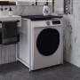 Стеллаж полка Бафрум 401 Ferrum-decor для стиральной машины 90x70,5x60,5 Белый металл ДСП Каштан Арвадонна 16 мм (FRD-107580)