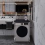 Стеллаж полка Бафрум 403 Ferrum-decor для стиральной машины 178x70,5x60,5 Белый металл ДСП Каштан Арвадонна 16 мм (FRD-107600)