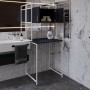 Стелаж-полиця Бафрум 404 Ferrum-decor для пральної машини 178x70,5x60,5 Білий метал ДСП Каштан Арвадонна 16 мм (FRD-107610)