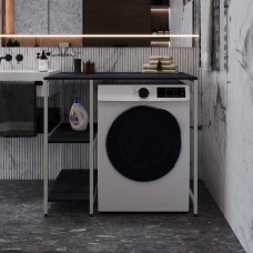 Стелаж-полиця Бафрум 405 Ferrum-decor для пральної машини 90x101x60,5 Білий метал ДСП Каштан Арвадонна 16 мм (FRD-107620)