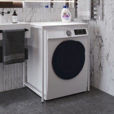 Стеллаж полка Бафрум 401 Ferrum-decor для стиральной машины 90x70,5x60,5 Белый металл ДСП Белый 16 мм (FRD-107360)