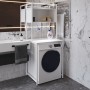 Стеллаж полка Бафрум 403 Ferrum-decor для стиральной машины 178x70,5x60,5 Белый металл ДСП Белый 16 мм (FRD-107380)