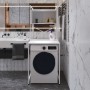 Стеллаж полка Бафрум 403 Ferrum-decor для стиральной машины 178x70,5x60,5 Белый металл ДСП Белый 16 мм (FRD-107380)