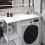 Стелаж-полиця Бафрум 405 Ferrum-decor для пральної машини 90x101x60,5 Білий метал ДСП Білий 16 мм (FRD-107400)