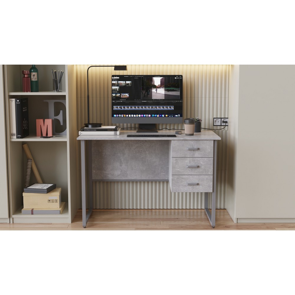 Компьютерный стол Ferrum-decor Гарри 75x120x60 серый ДСП Бетон 16мм (FRD-107290)