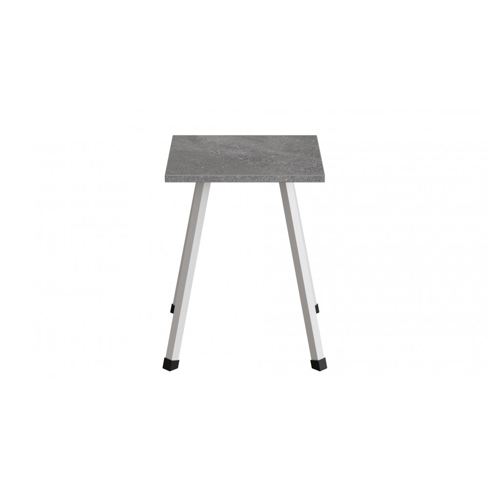 Табурет Ferrum-decor 430x320x320 Білий метал ДСП Бетон 16 мм (FRD-106920)