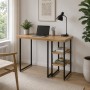 Стол письменный Кевин Ferrum-decor 75x140x60 Черный металл ДСП Дуб Евок Прибрежный 32 мм (FRD-108060)