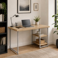 Стіл письмовий Кевин Ferrum-decor 75x100x60 Сірий метал ДСП Дуб Евок Прибережний 32 мм (FRD-108050)