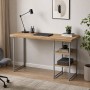 Стол письменный Кевин Ferrum-decor 75x140x70 Серый металл ДСП Дуб Евок Прибрежный 32 мм (FRD-108080)