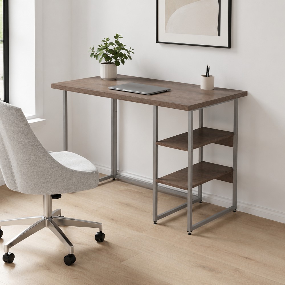 Стол письменный Кевин Ferrum-decor 75x120x60 Серый металл ДСП Дуб Кремона Канолло 32 мм (FRD-108020)