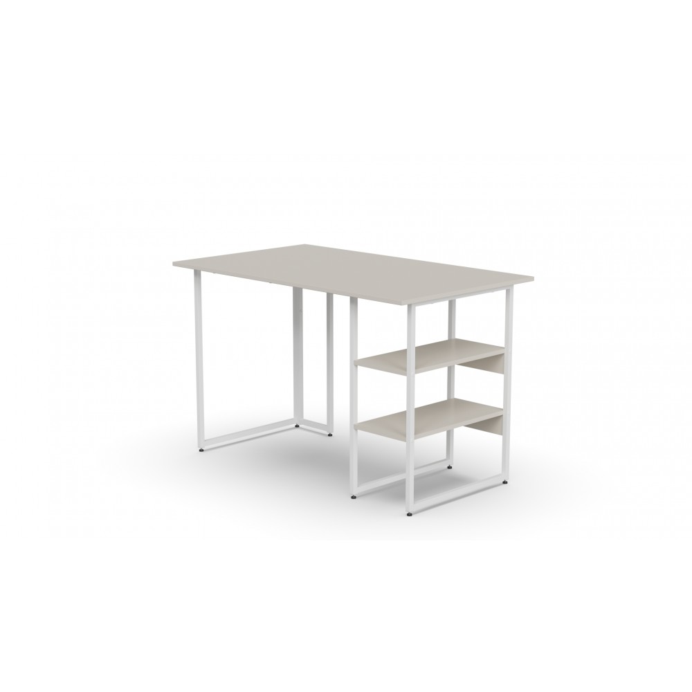 Стол письменный Кевин Ferrum-decor 75x140x60 Белый металл ДСП Кашемир 16 мм (FRD-108130)