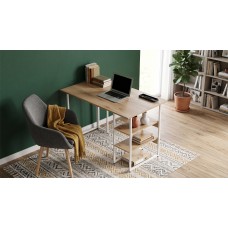 Стіл письмовий Кевин Ferrum-decor 75x120x70 Білий метал ДСП Дуб Евок Прибережний 16 мм (FRD-108070)