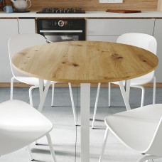 Круглий стіл MARSI 4 870-4 ніжки конусні Ferrum-decor 750x870x870 Білий метал ДСП Дуб Артизан 16 мм (FRD-107440)