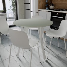 Круглий стіл MARSI 4 870-4 ніжки конусні Ferrum-decor 750x870x870 Білий метал ДСП Кашемір 16 мм (FRD-107530)
