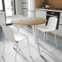 Круглий стіл MARSI 3 870-3 Ferrum-decor 750x870x870 Білий метал ДСП Дуб Артизан 16 мм (FRD-107430)