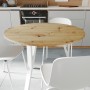 Круглий стіл MARSI 3 870-3 Ferrum-decor 750x870x870 Білий метал ДСП Дуб Артизан 16 мм (FRD-107430)