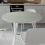 Круглий стіл MARSI 3 870-3 Ferrum-decor 750x870x870 Білий метал ДСП Кашемір 16 мм (FRD-107520)