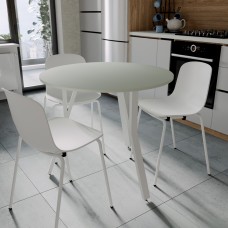 Круглий стіл MARSI 3 870-3 Ferrum-decor 750x870x870 Білий метал ДСП Кашемір 16 мм (FRD-107520)