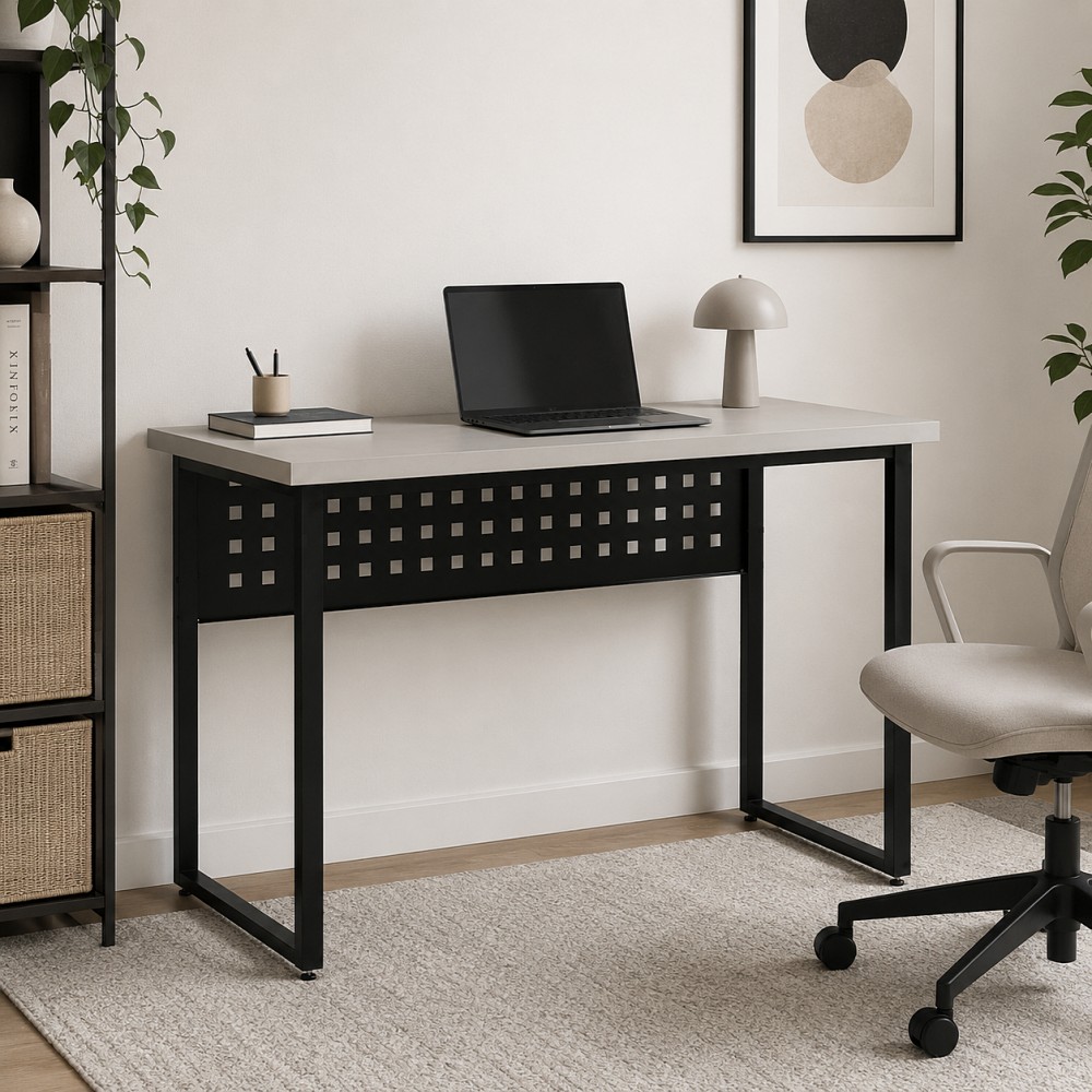Стол письменный Майк Ferrum-decor 75x100x60 Черный металл ДСП Кашемир 32 мм (FRD-108300)