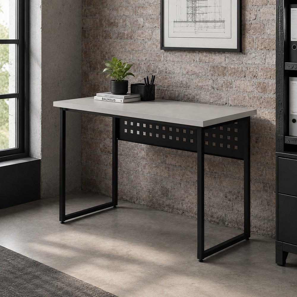 Стол письменный Майк Ferrum-decor 75x100x60 Черный металл ДСП Кашемир 32 мм (FRD-108300)