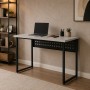 Стол письменный Майк Ferrum-decor 75x140x70 Черный металл ДСП Кашемир 32 мм (FRD-108330)