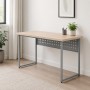 Стол письменный Майк Ferrum-decor 75x140x60 Серый металл ДСП Дуб Кремона Торро 32 мм (FRD-108350)