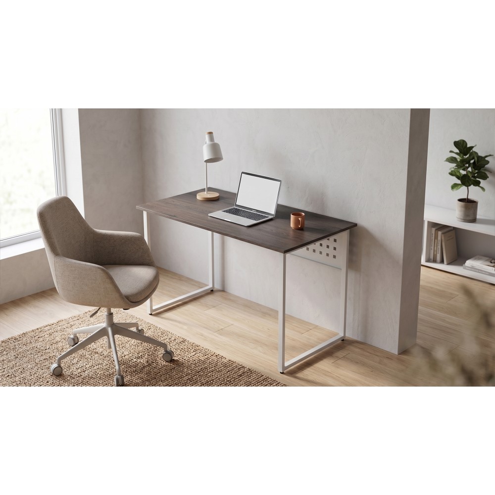 Стол письменный Майк Ferrum-decor 75x100x60 Белый металл ДСП Дуб Кремона Канолло 16 мм (FRD-108190)