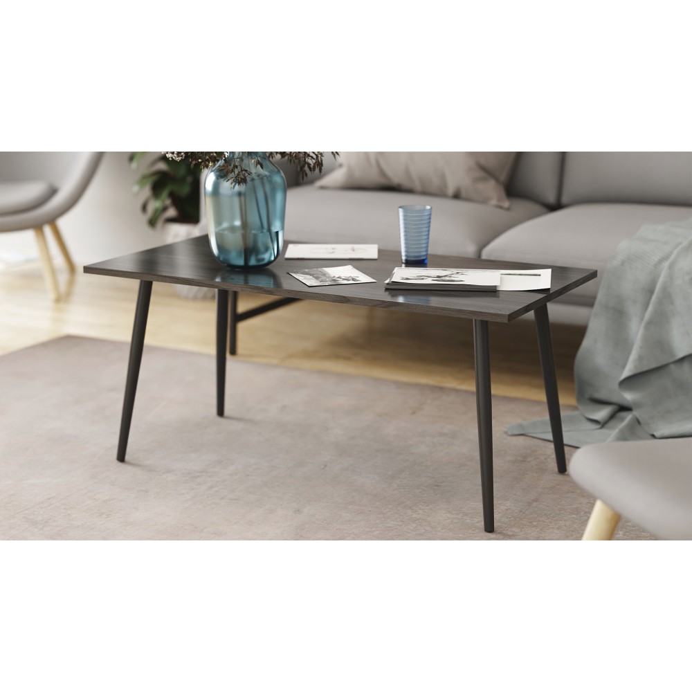 Стіл журнальный Монтана Ferrum-decor 45x100x50 Чорний метал ДСП (FRD-107340)